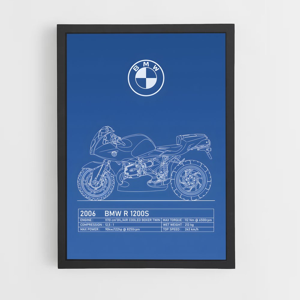 Poster BMW Motorrad Blueprint (vue 2)