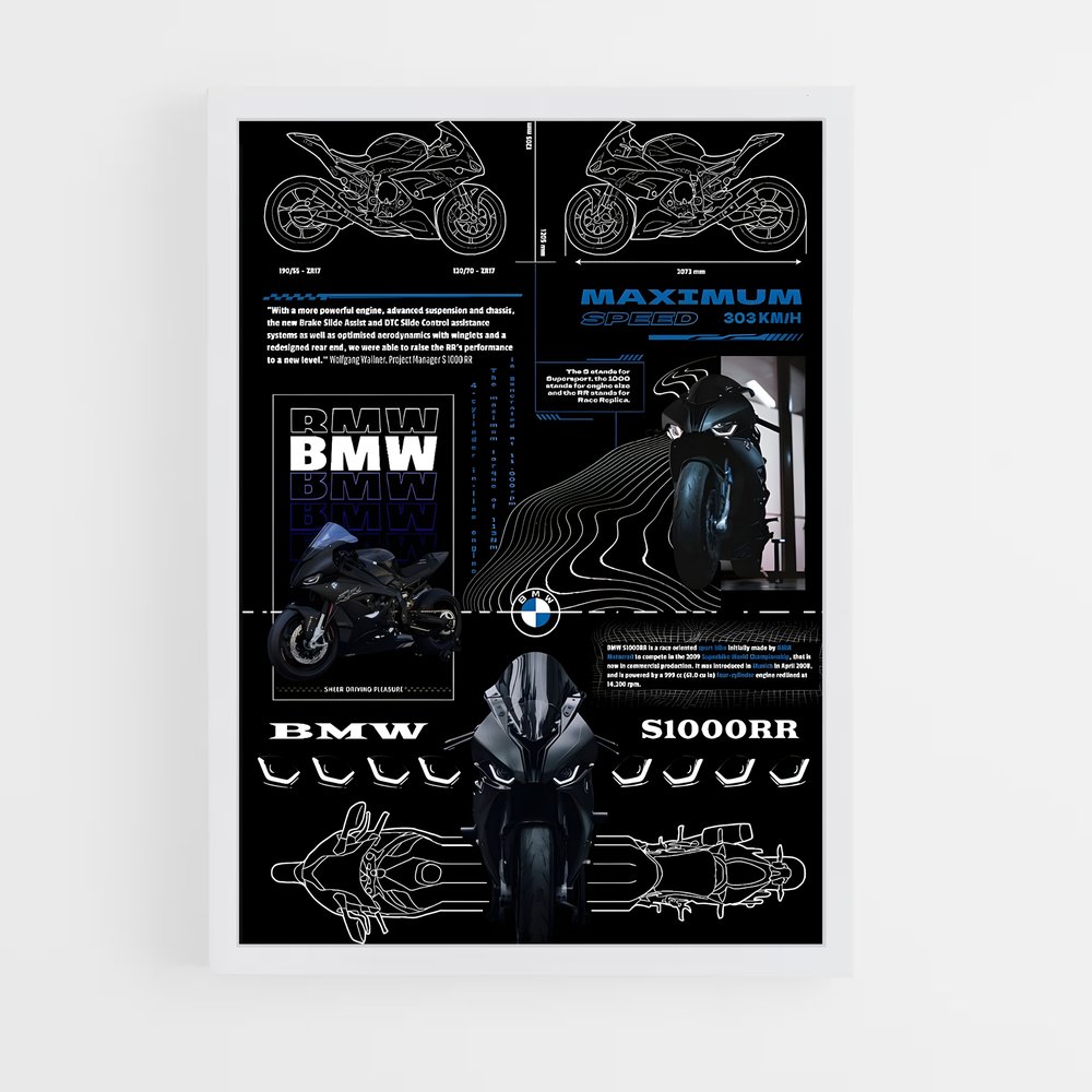 Poster BMW S1000RR – affiche BMW Motorrad (vue 3)