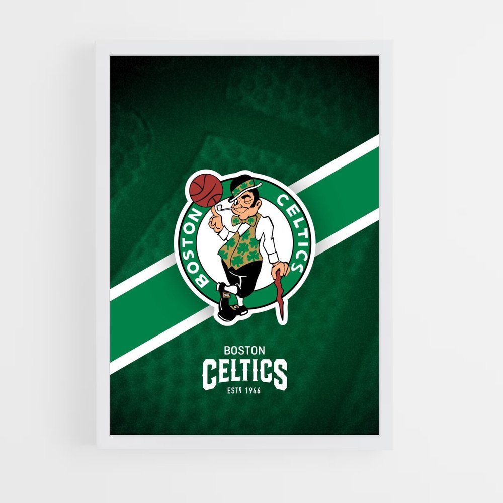 Poster Boston Celtics Vert – affiche Basketball (vue 3)