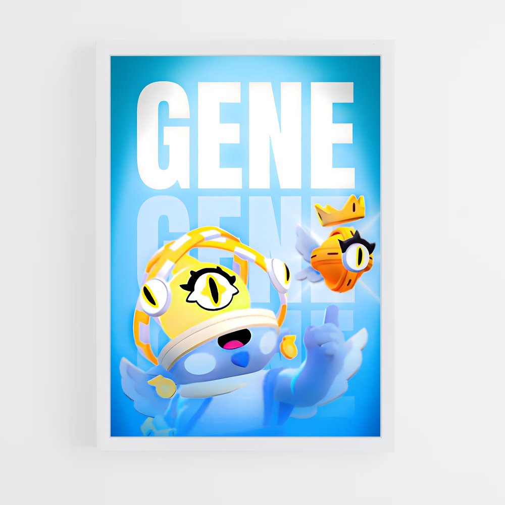 Poster Gene Bleu – affiche Brawl Star (vue 3)