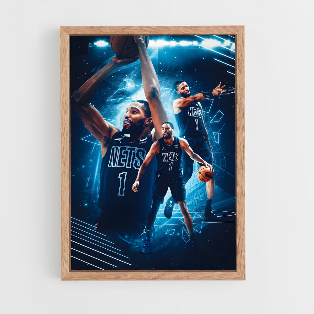 Poster Brooklyn Nets Bleu – affiche Basketball (vue 4)