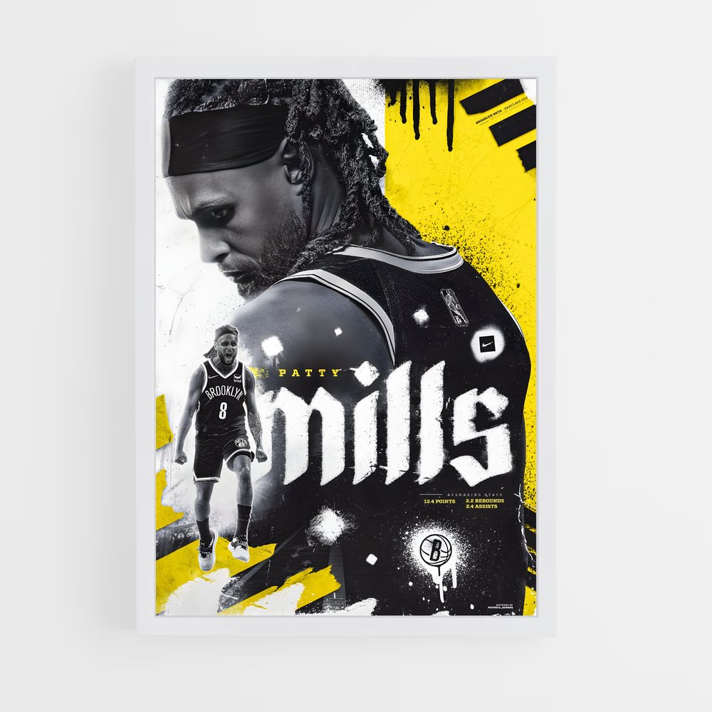 Poster Patty Mills – affiche Basketball (vue 3)