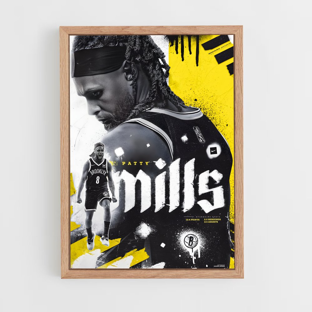 Poster Patty Mills – affiche Basketball (vue 4)