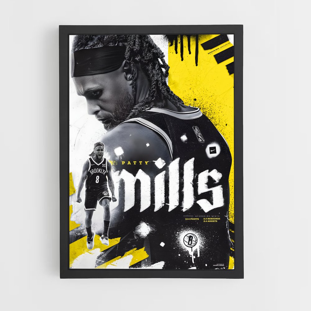 Poster Patty Mills – affiche Basketball (vue 2)