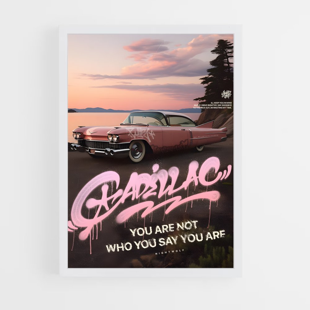 Poster Cadillac Rose (vue 3)