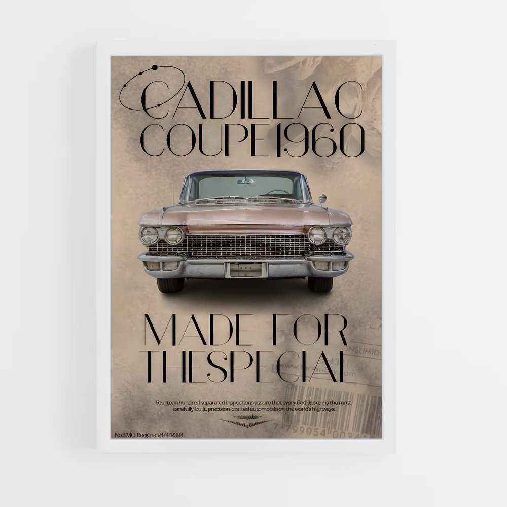 Poster Cadillac Coupe 1960 (vue 3)