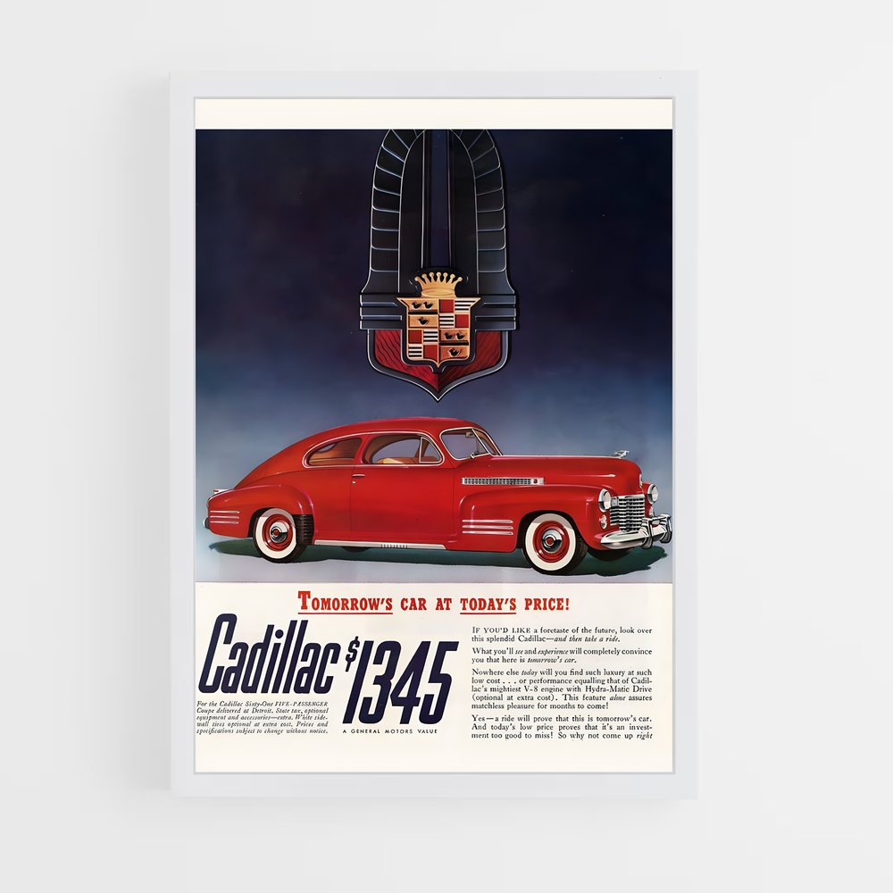 Poster Retro Cadillac (vue 3)