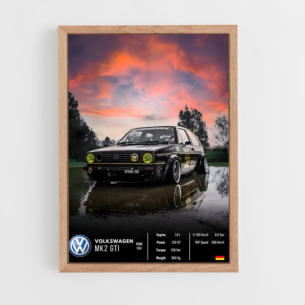 Affiche Volkswagen MK2 GTI – affiche Affiches Voitures (vue 4)
