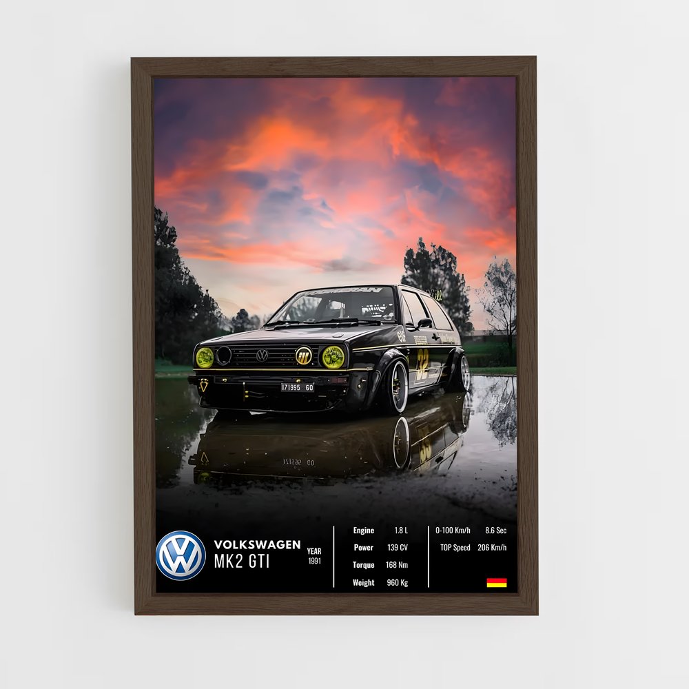 Affiche Volkswagen MK2 GTI – affiche Affiches Voitures (vue 5)
