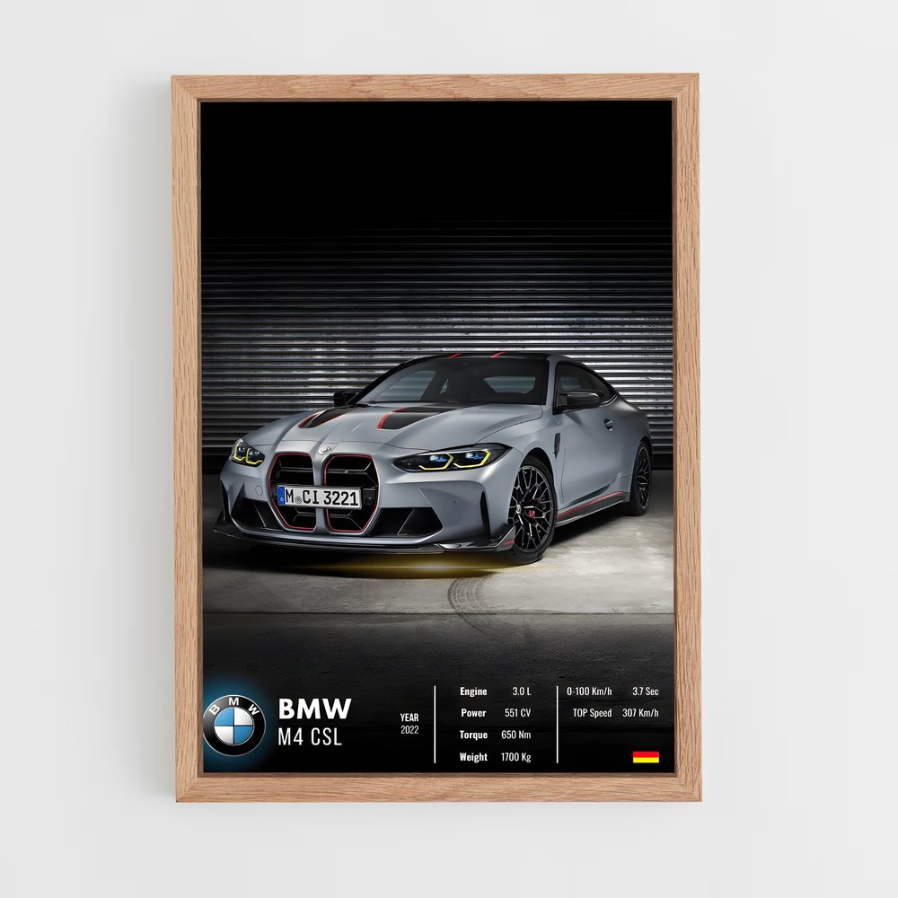 Affiche BMW M4 CSL – affiche Affiches Voitures (vue 4)