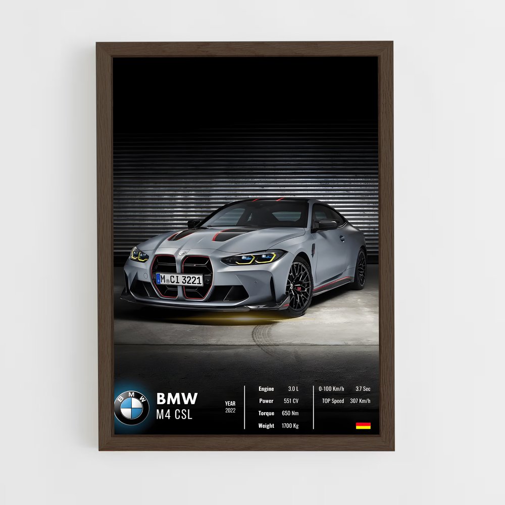 Affiche BMW M4 CSL – affiche Affiches Voitures (vue 5)