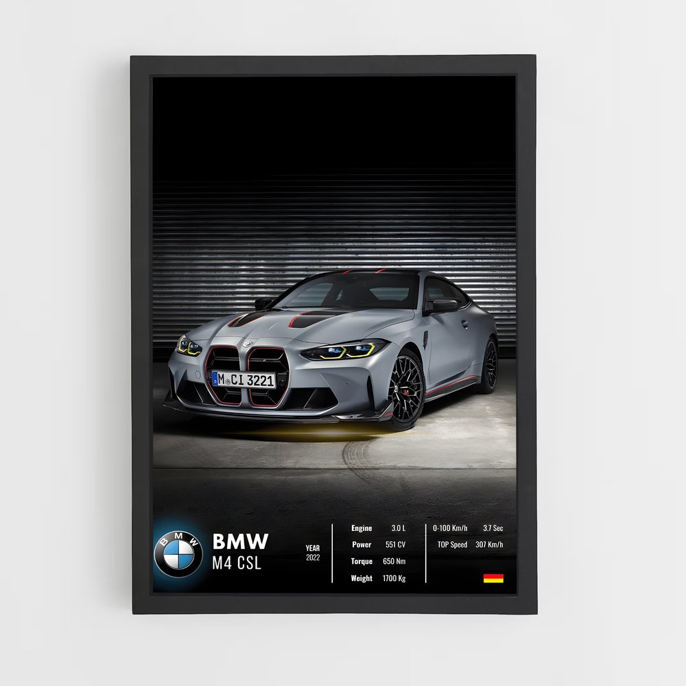 Affiche BMW M4 CSL – affiche Affiches Voitures (vue 2)