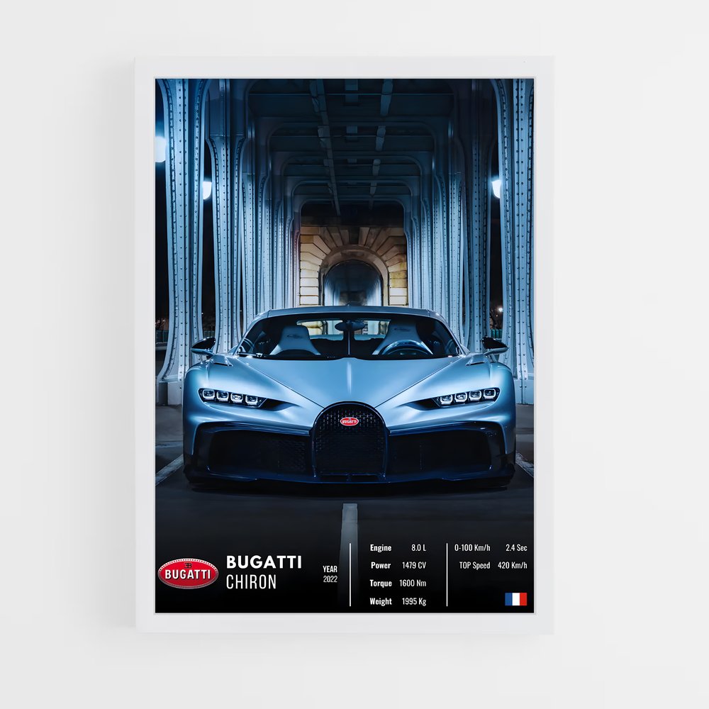 Affiche Bugatti Chiron – affiche Affiches Voitures (vue 3)