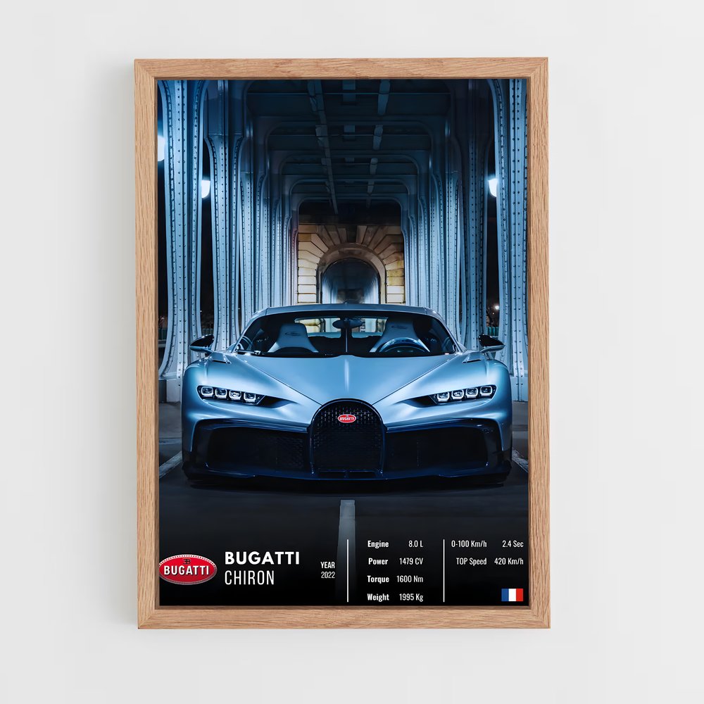 Affiche Bugatti Chiron – affiche Affiches Voitures (vue 4)