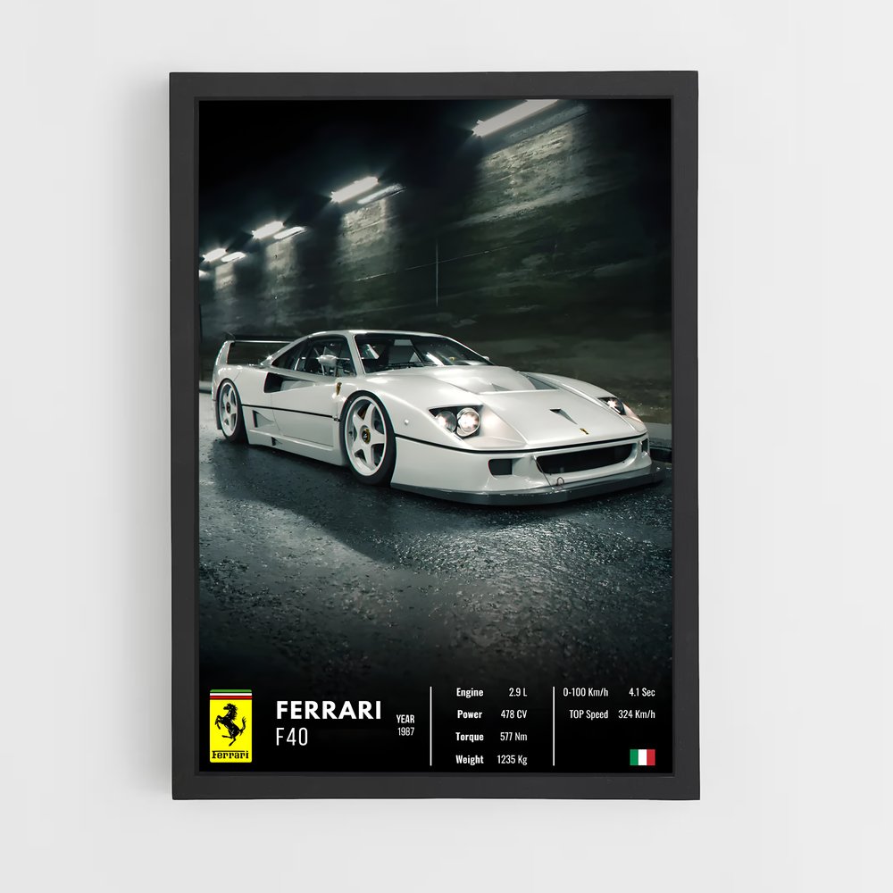 Affiche Ferrari F40 – affiche Affiches Voitures (vue 2)