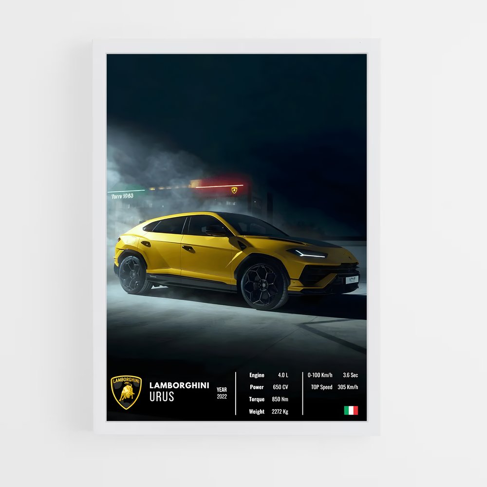Affiche Lamborghini Urus – affiche Affiches Voitures (vue 3)