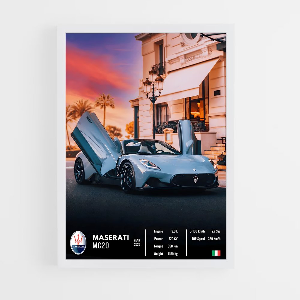 Affiche Maserati MC20 – affiche Affiches Voitures (vue 3)