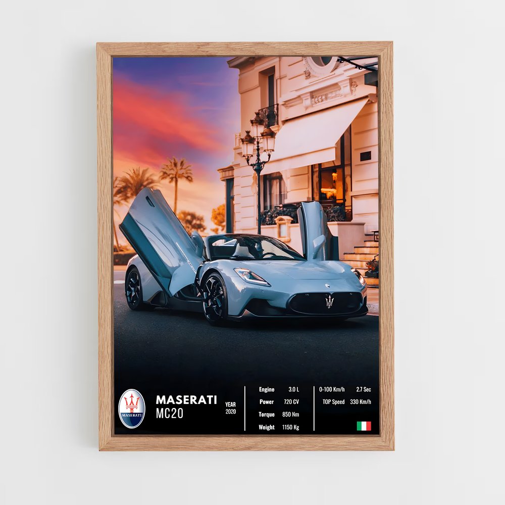 Affiche Maserati MC20 – affiche Affiches Voitures (vue 4)