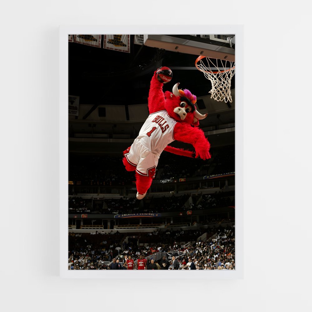 Poster Mascotte Chicago Bulls – affiche Basketball (vue 3)
