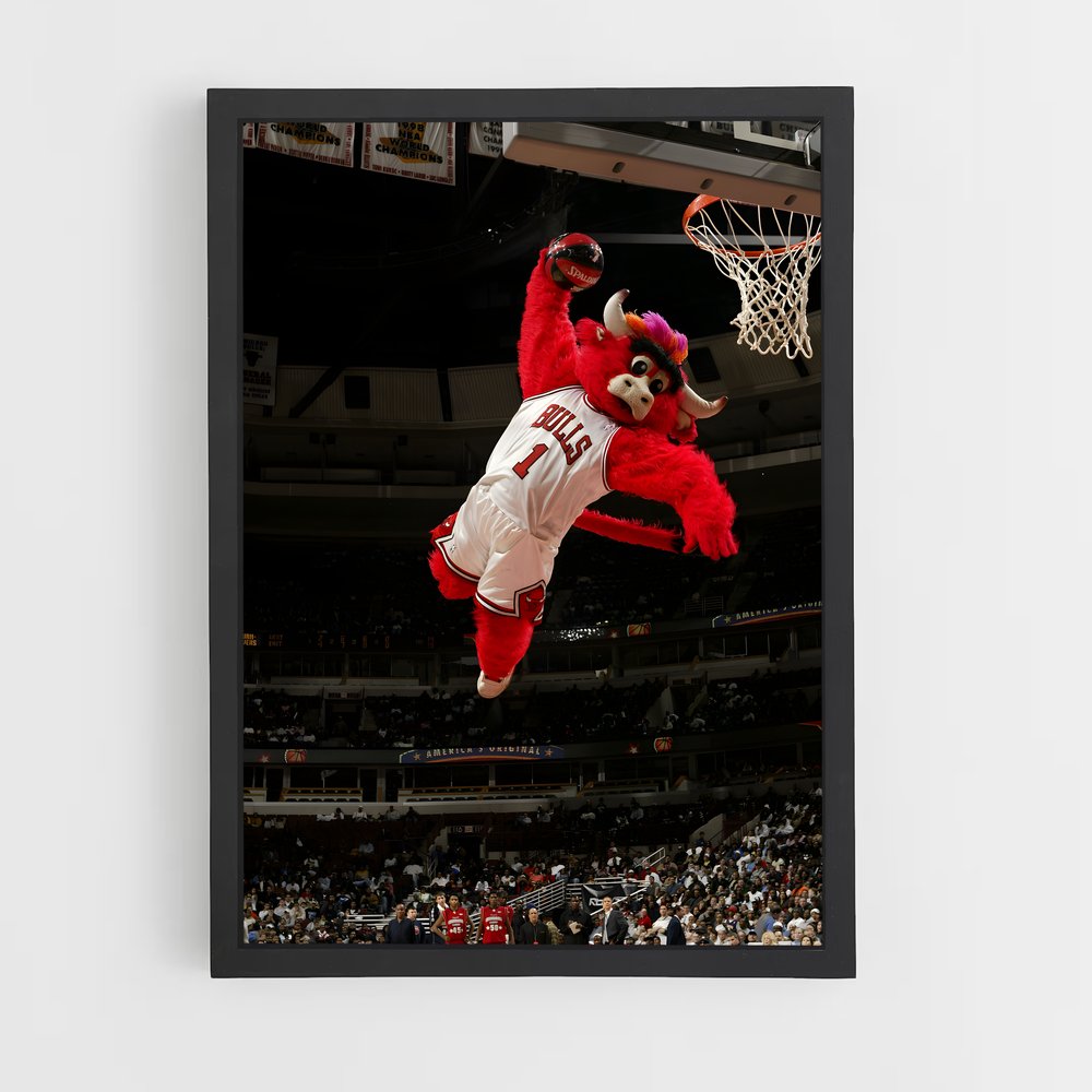 Poster Mascotte Chicago Bulls – affiche Basketball (vue 2)