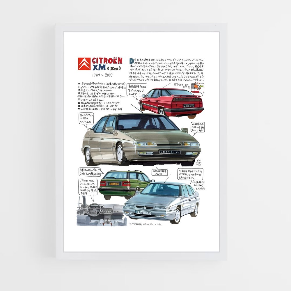 Poster Citroen XM – affiche Citroën (vue 3)
