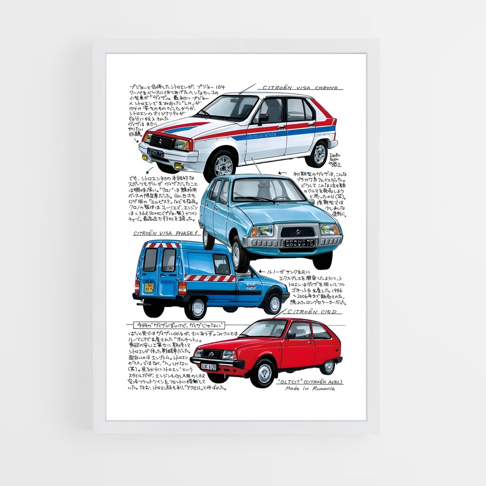 Poster Citroen Dessin – affiche Citroën (vue 3)