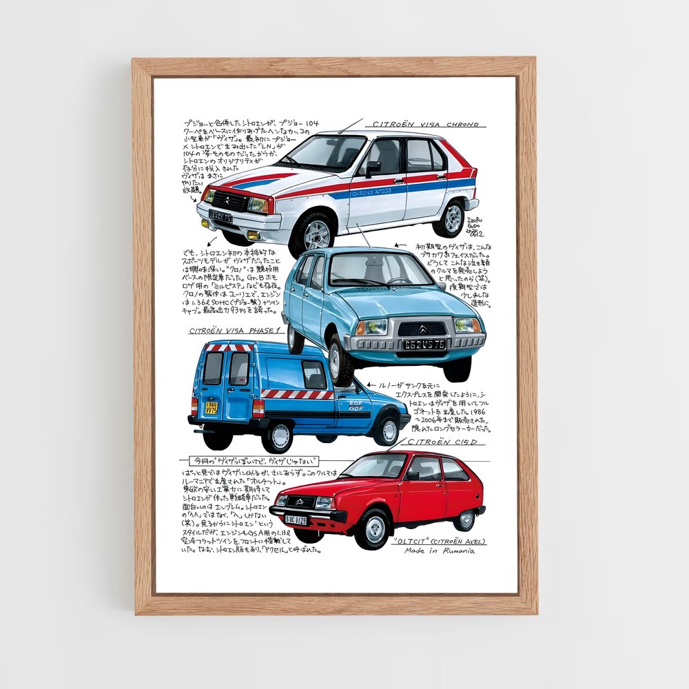 Poster Citroen Dessin – affiche Citroën (vue 4)