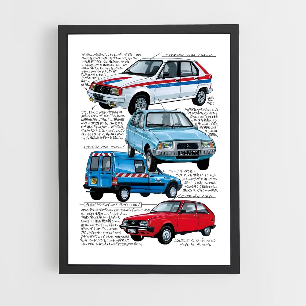 Poster Citroen Dessin – affiche Citroën (vue 2)