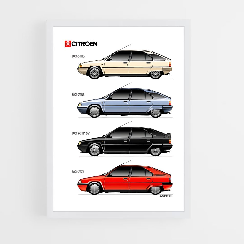 Poster Citroen BX Modèles – affiche Citroën (vue 3)