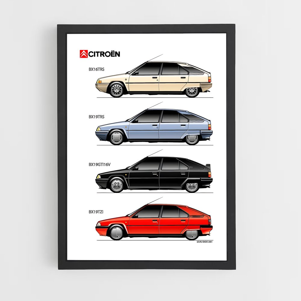 Poster Citroen BX Modèles – affiche Citroën (vue 2)