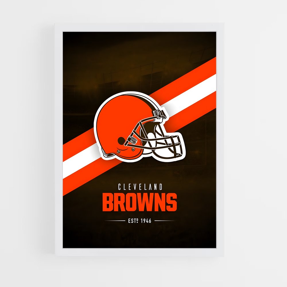 Poster Cleveland Browns Logo – affiche Football US (vue 3)