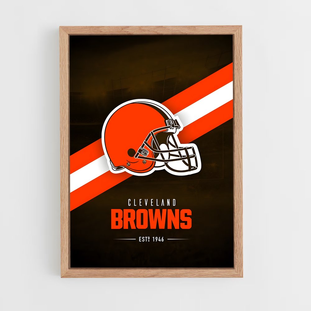 Poster Cleveland Browns Logo – affiche Football US (vue 4)