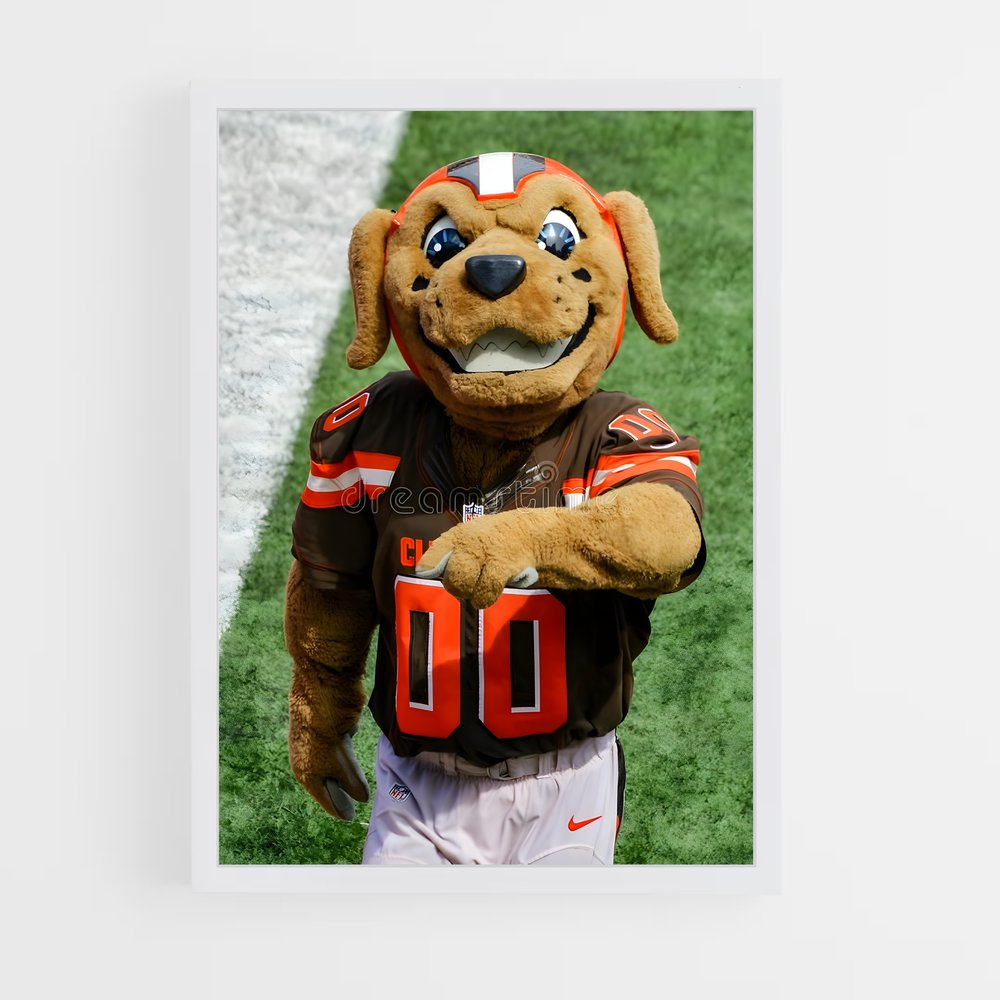 Poster Mascotte Cleveland Browns – affiche Football US (vue 3)