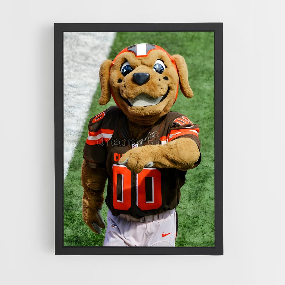 Poster Mascotte Cleveland Browns – affiche Football US (vue 2)