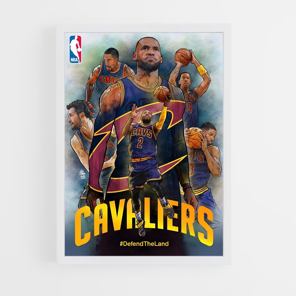 Poster Cleveland Cavaliers Équipe – affiche Basketball (vue 3)
