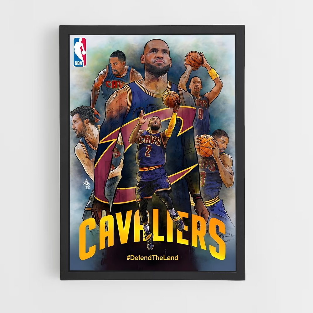 Poster Cleveland Cavaliers Équipe – affiche Basketball (vue 2)