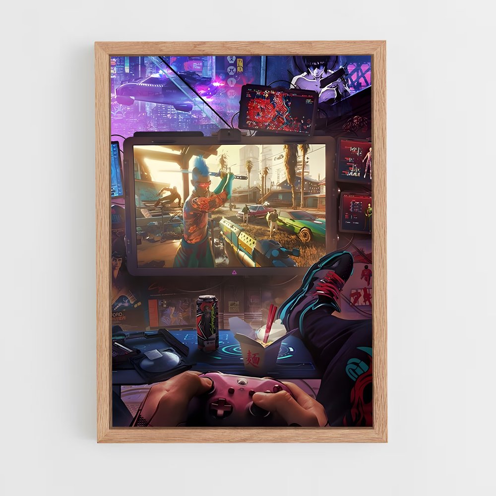 Poster Cyberpunk Gamer (vue 4)