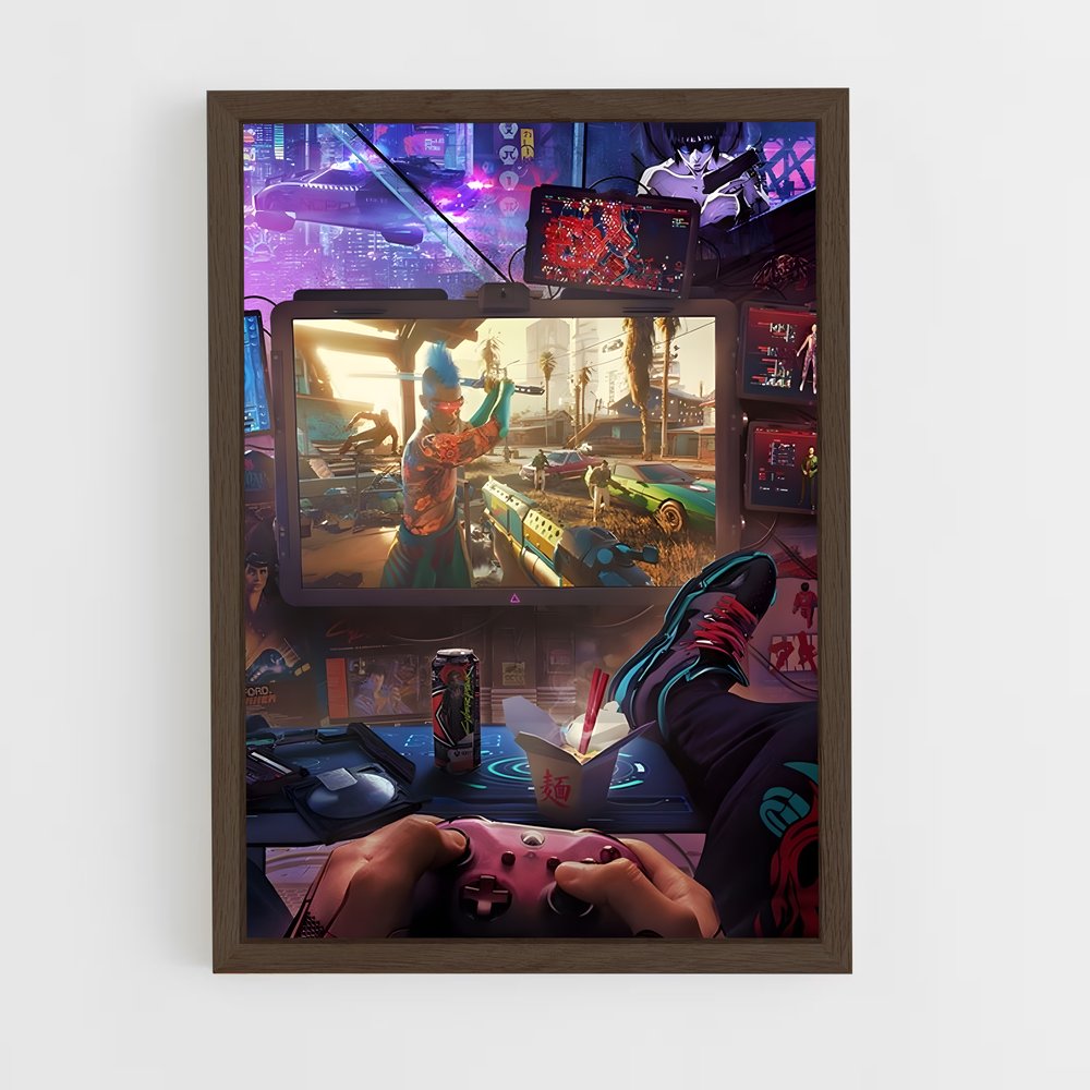 Poster Cyberpunk Gamer (vue 5)