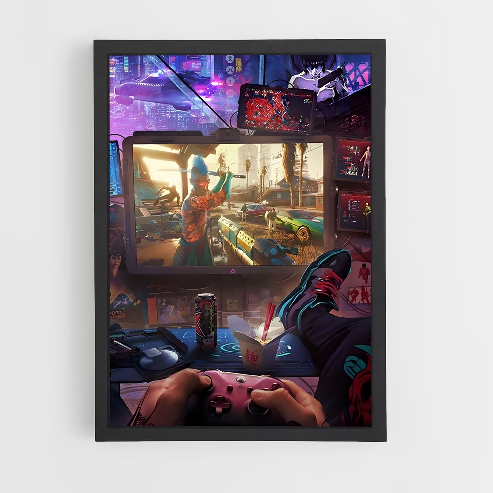Poster Cyberpunk Gamer (vue 2)