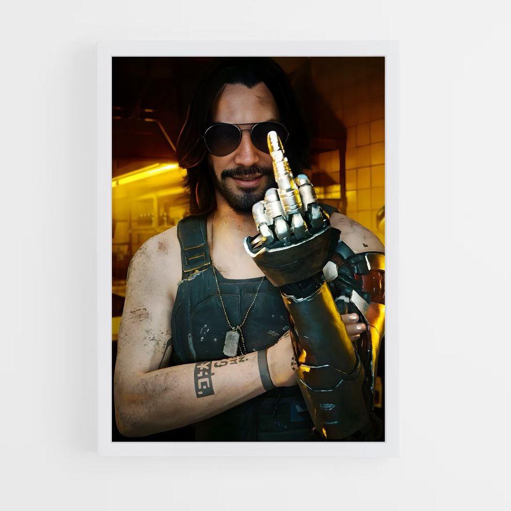 Poster Johnny Silverhand – affiche Cyberpunk (vue 3)