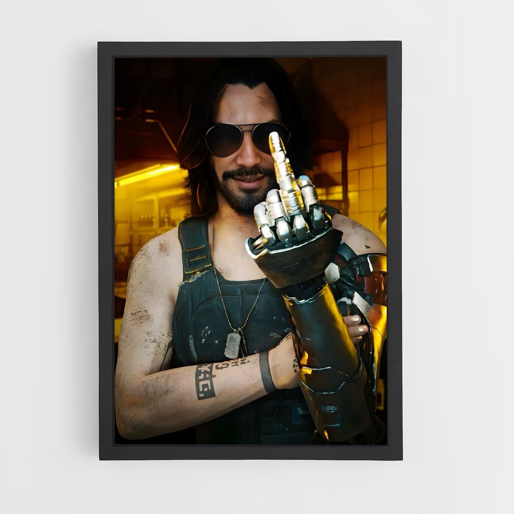 Poster Johnny Silverhand – affiche Cyberpunk (vue 2)