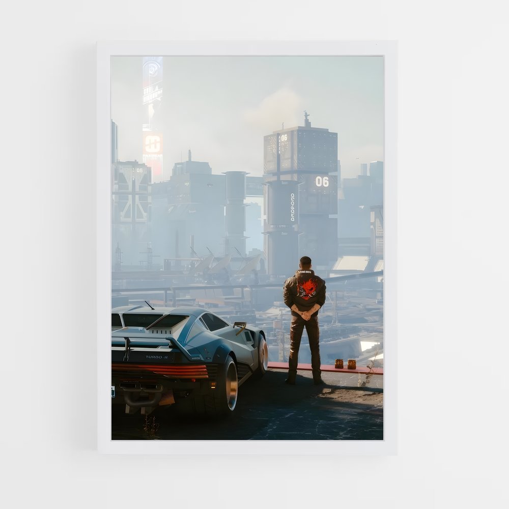 Poster Neon Rain – affiche Cyberpunk (vue 3)