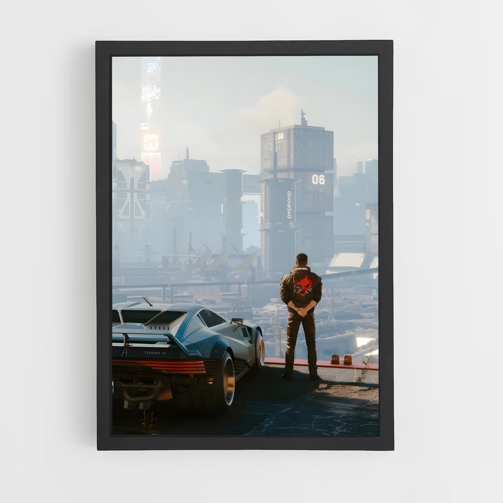 Poster Neon Rain – affiche Cyberpunk (vue 2)