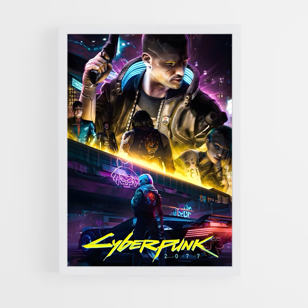 Poster Skyline Mystique – affiche Cyberpunk (vue 3)