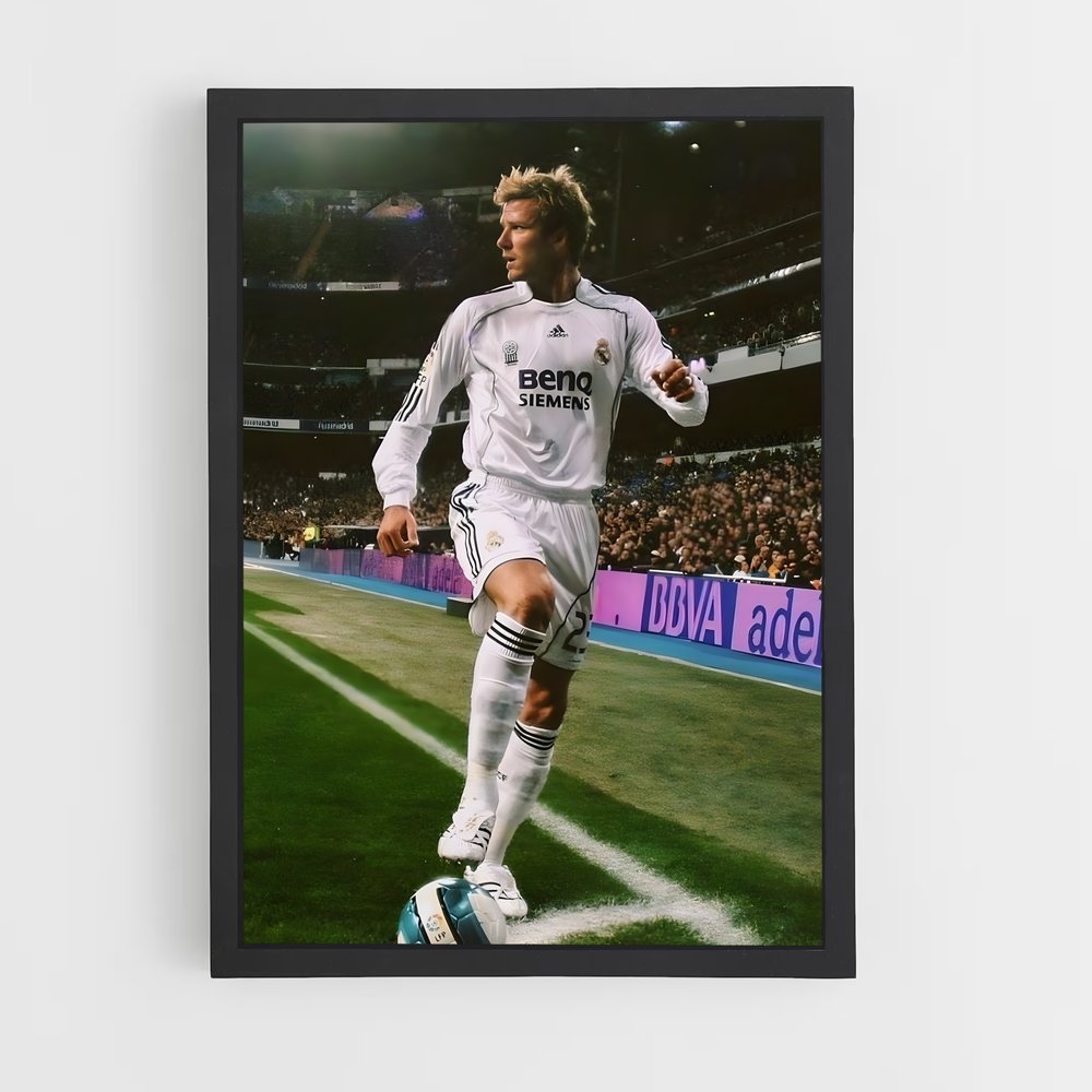 Poster David Beckham Ballon – affiche Football (vue 2)