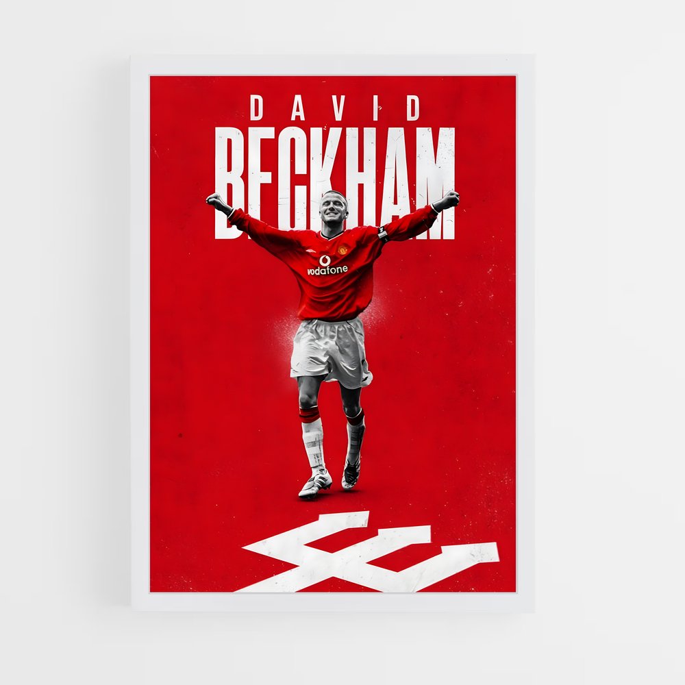 Poster Rouge David Beckham – affiche Football (vue 3)