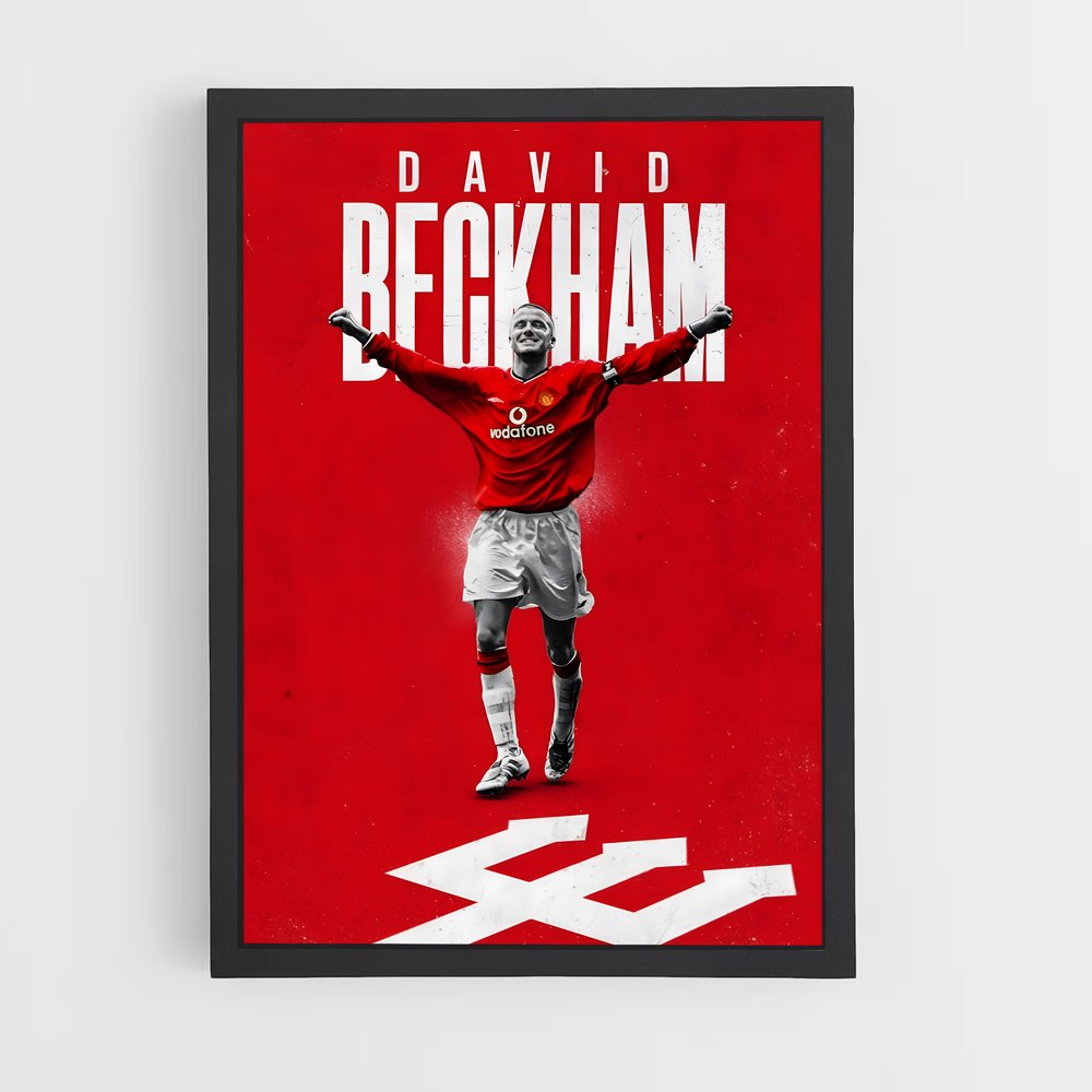 Poster Rouge David Beckham – affiche Football (vue 2)