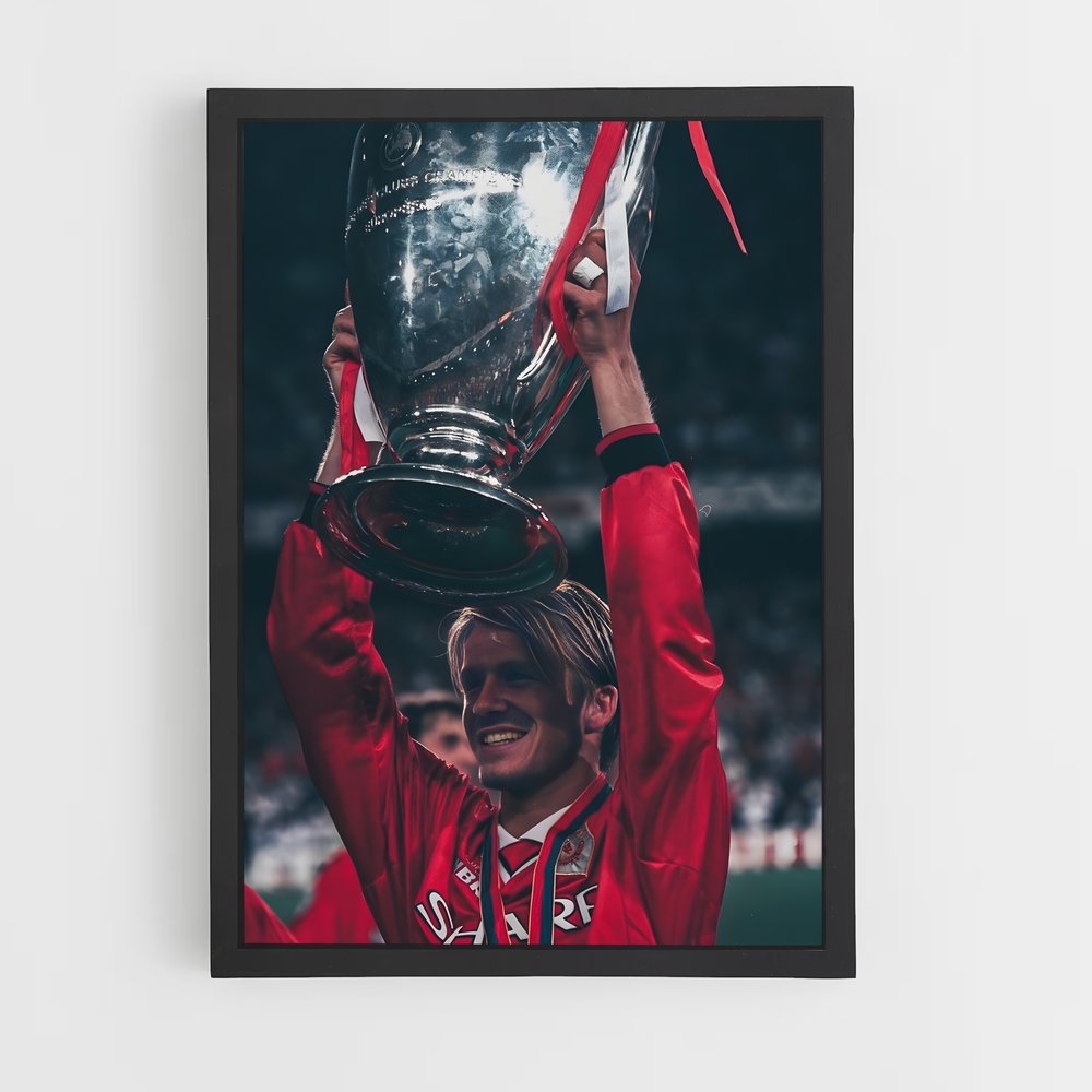 Poster David Beckham Trophée – affiche Football (vue 2)