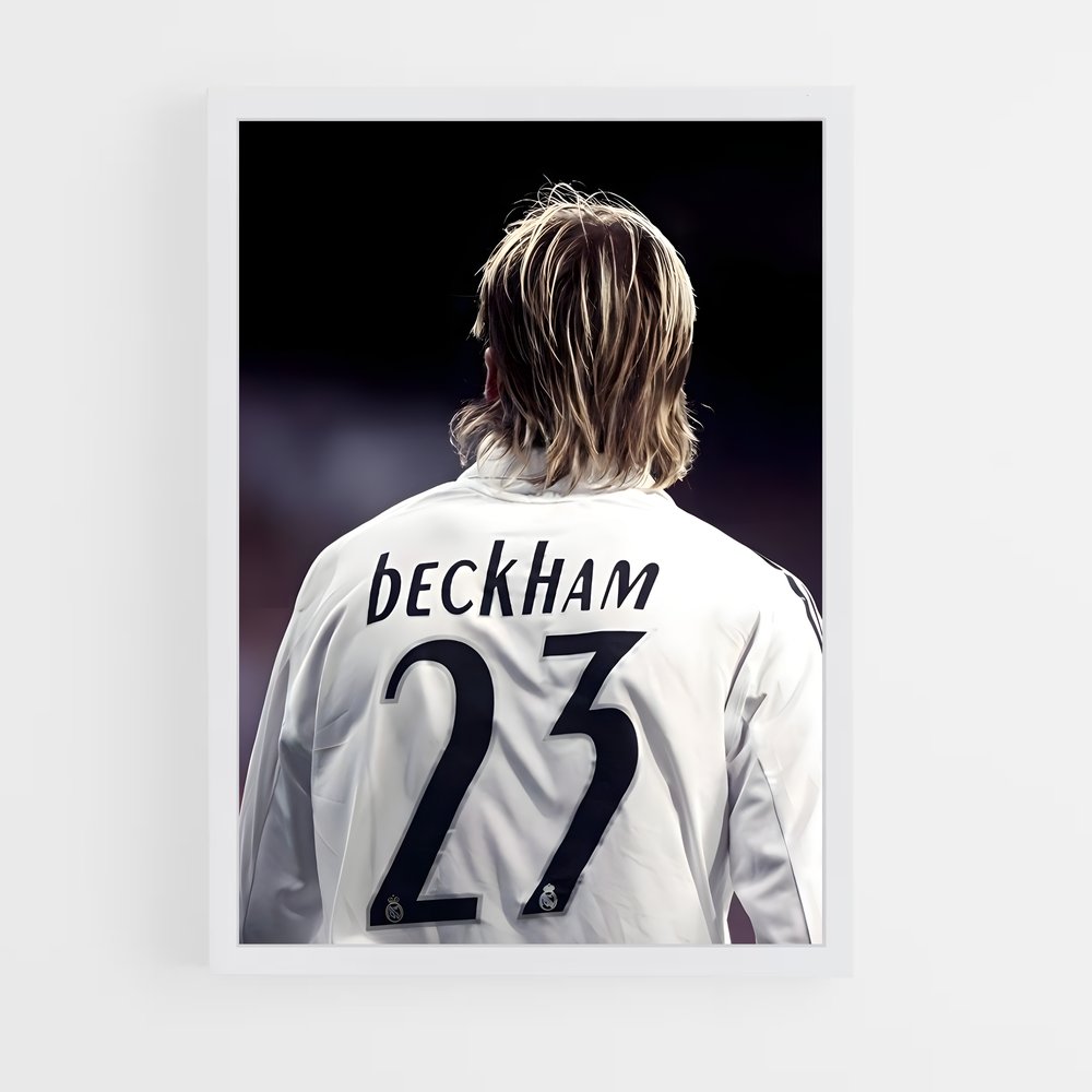 Poster David Beckham Blanc – affiche Football (vue 3)