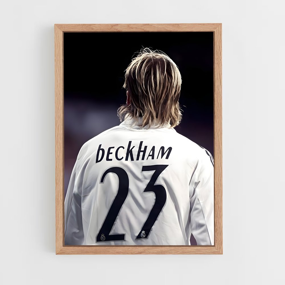 Poster David Beckham Blanc – affiche Football (vue 4)